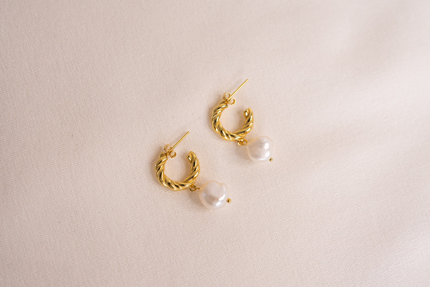 Angelica Gold Vermeil Pearl Drop Earrings