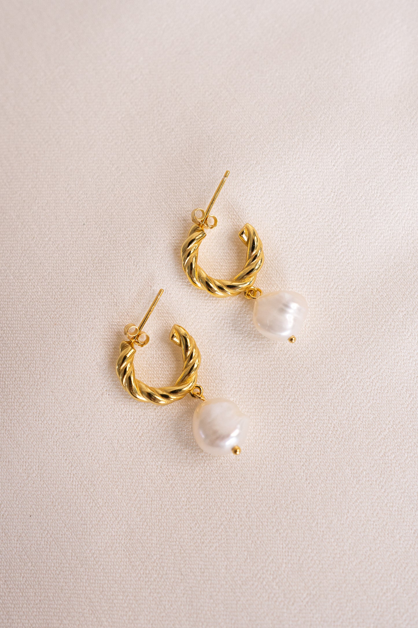 Angelica Gold Vermeil Pearl Drop Earrings