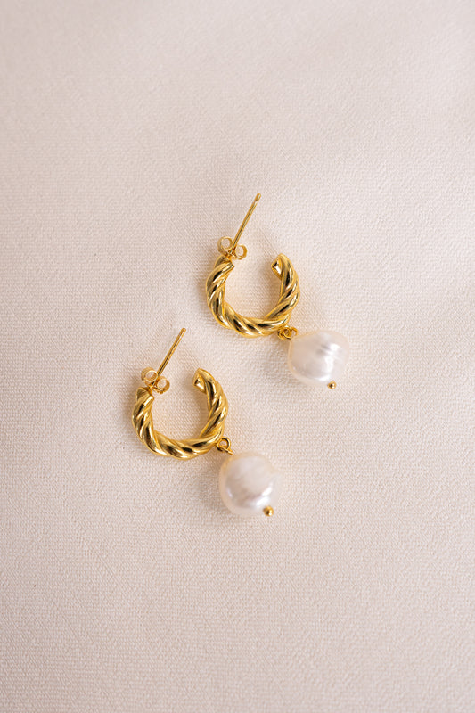 Angelica Gold Vermeil Pearl Drop Earrings