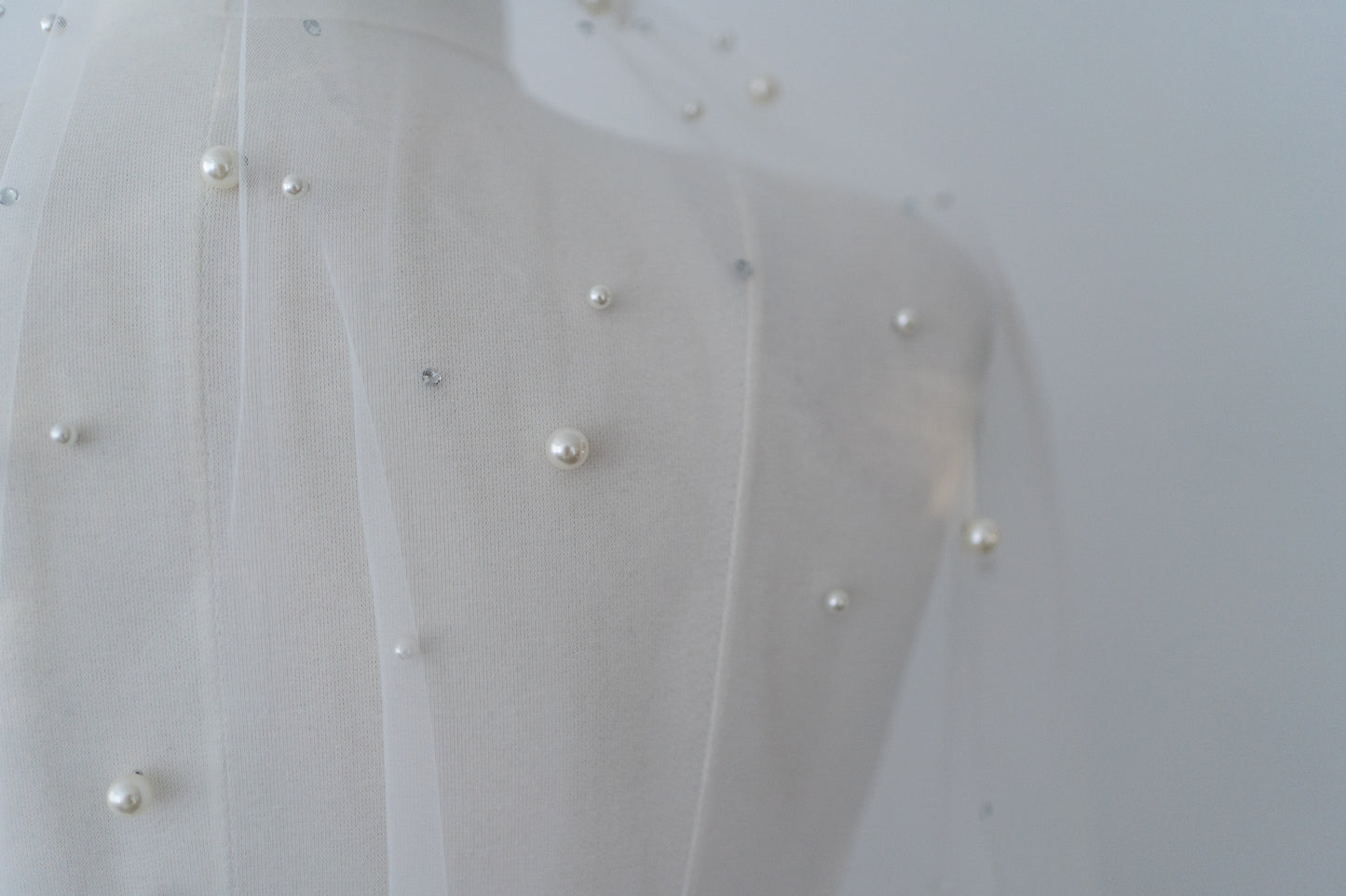 Daisy Cascading Pearl & Rhinestone Veil with Comb