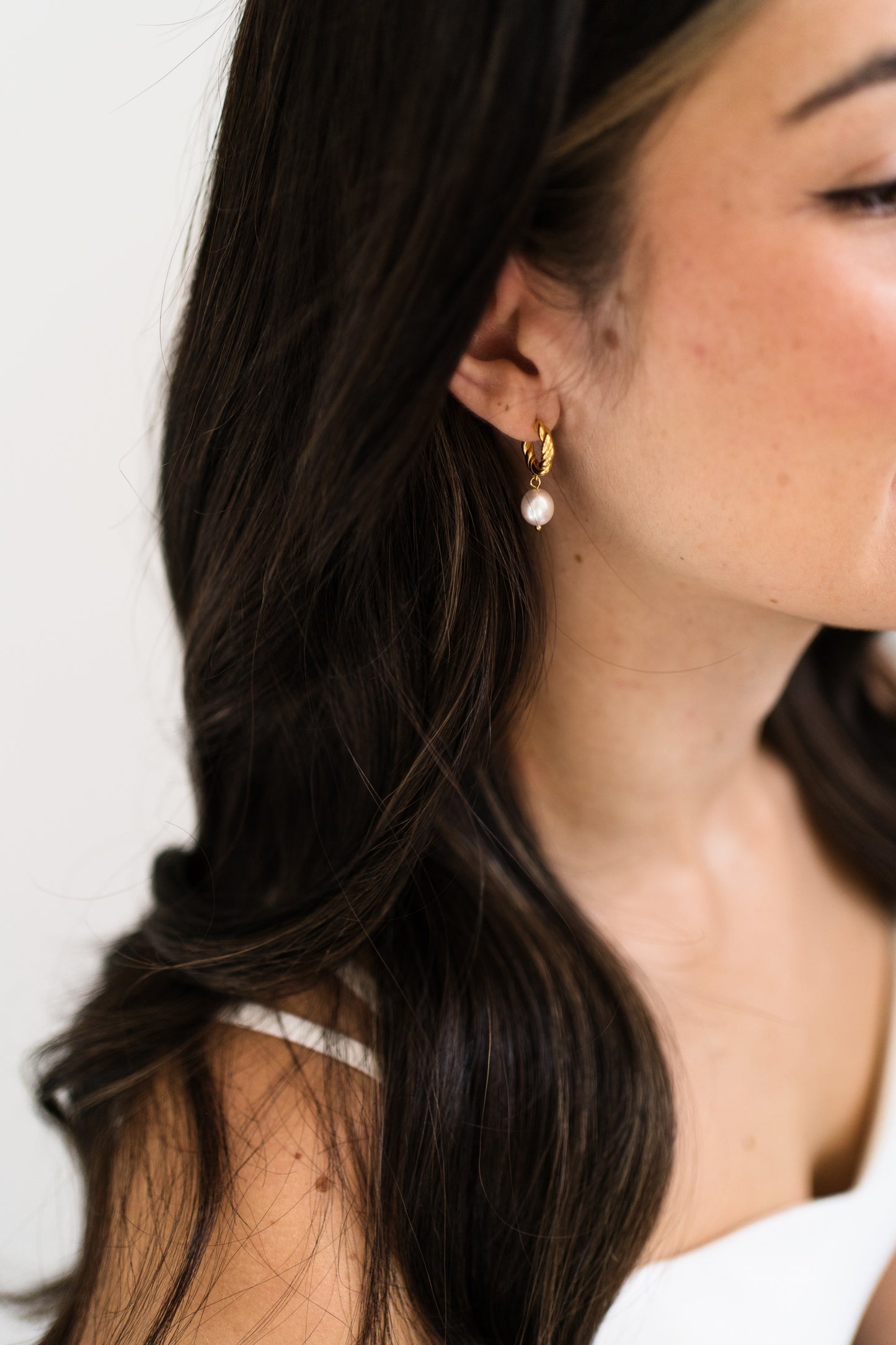Angelica Gold Vermeil Pearl Drop Earrings