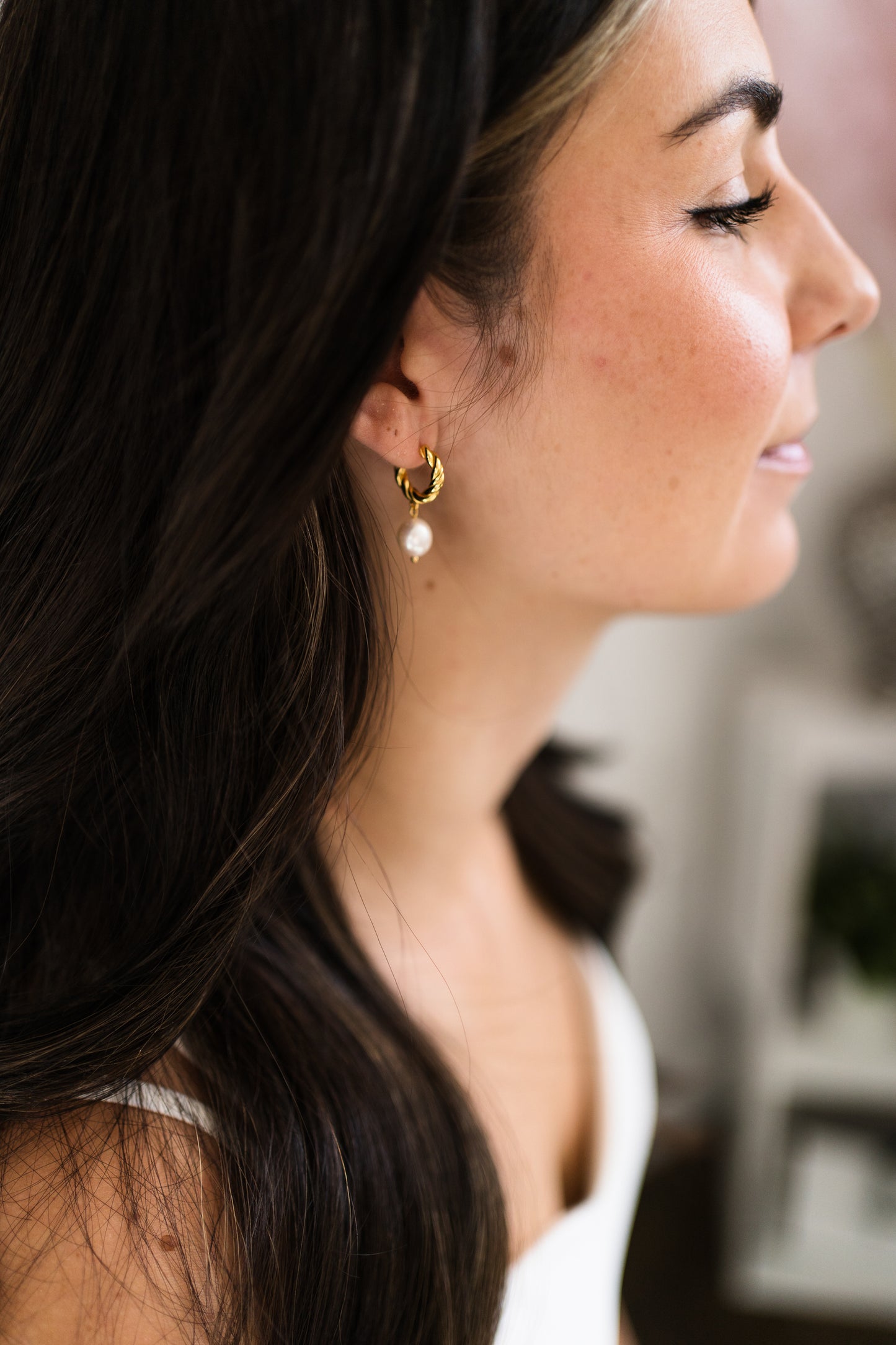 Angelica Gold Vermeil Pearl Drop Earrings