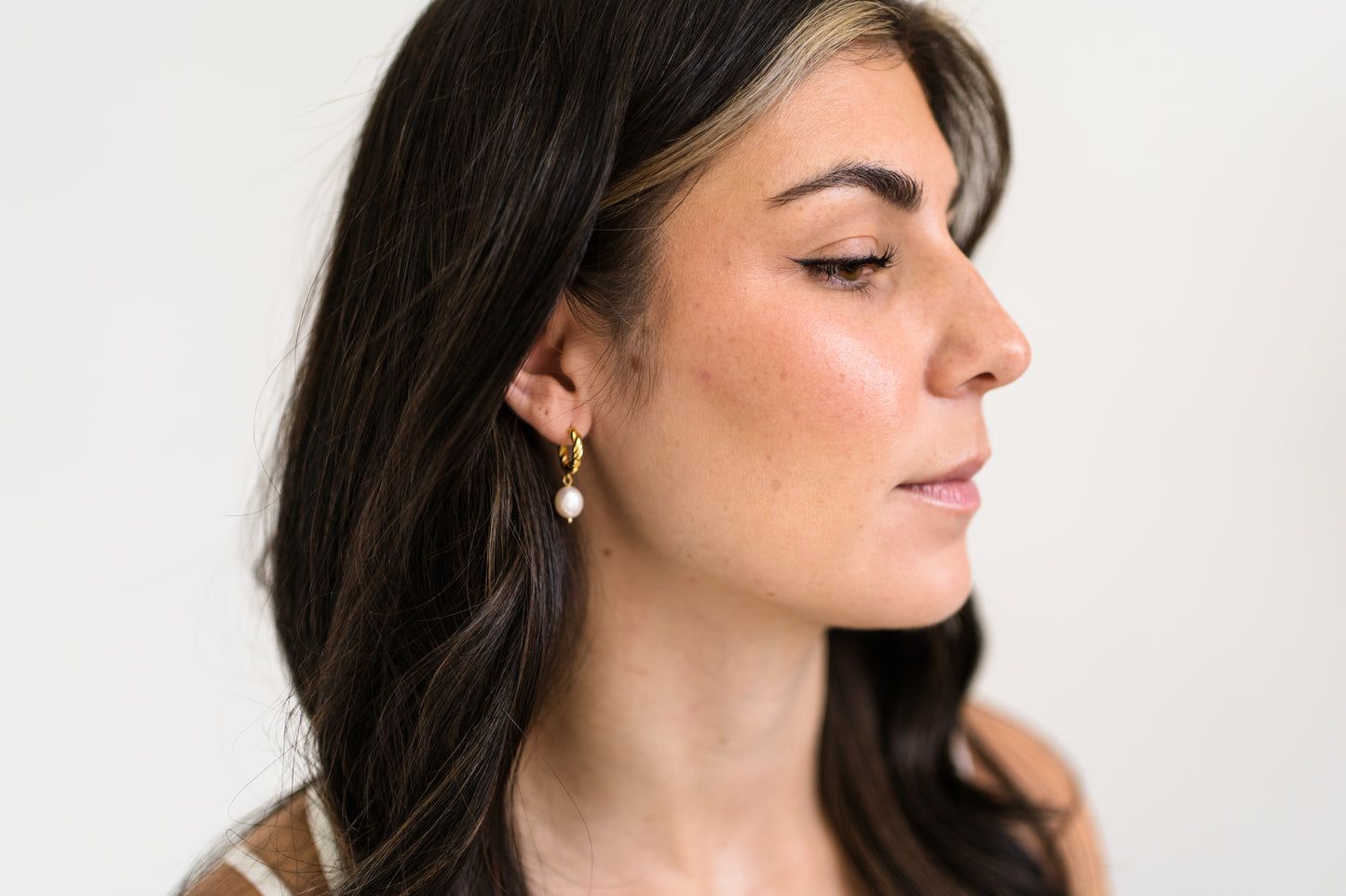 Angelica Gold Vermeil Pearl Drop Earrings