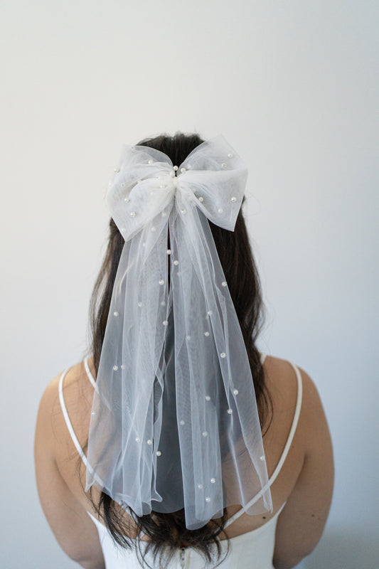 Prudence Pearl Studded Hair Bow