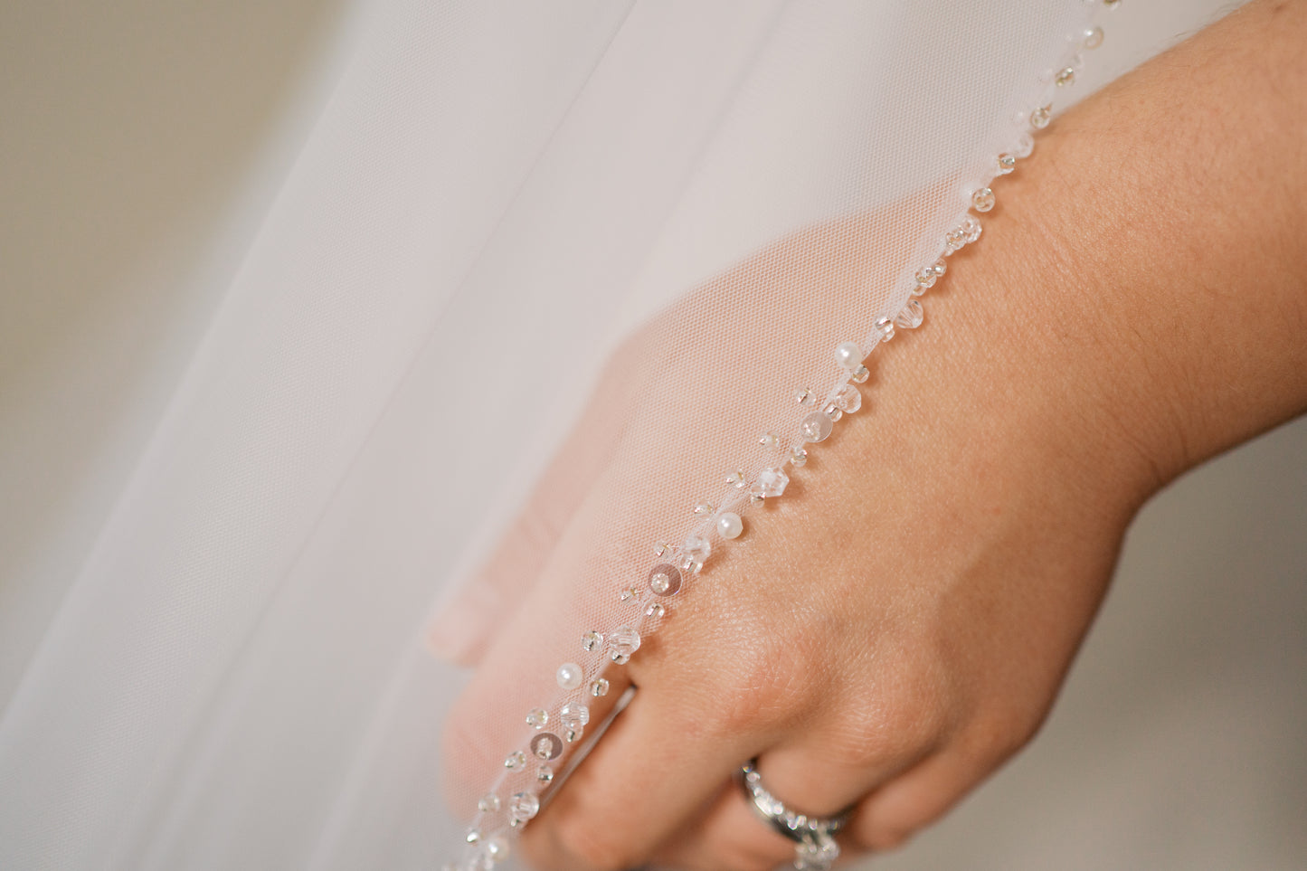 Margot Beaded Edge Veil with Comb