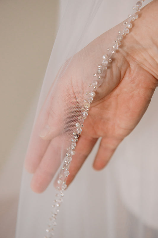 Margot Beaded Edge Veil with Comb