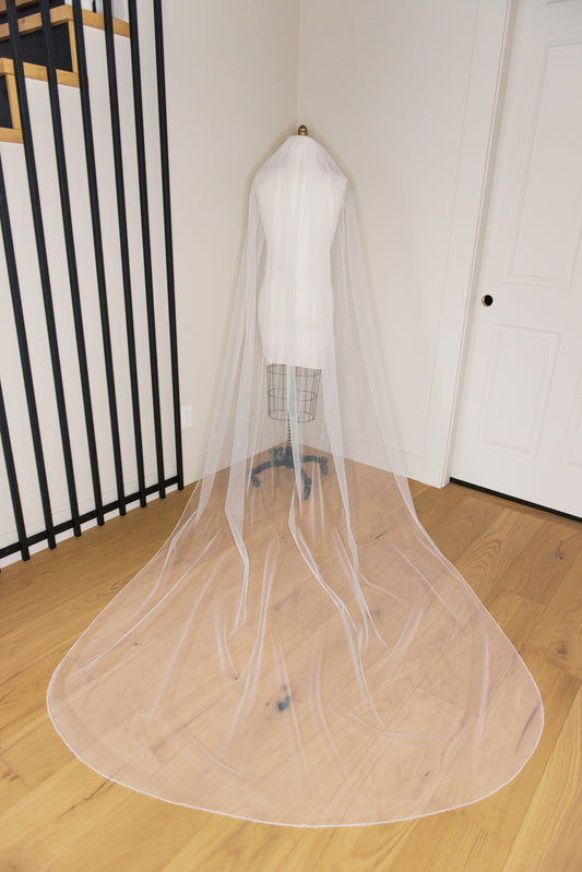 Estella Beaded Edge Veil with Comb