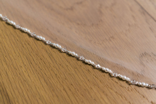 Josephine Beaded Edge Veil with Comb
