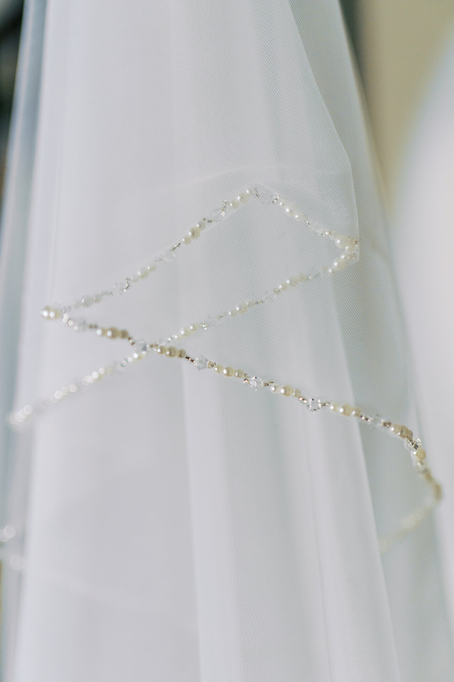 Josephine Beaded Edge Veil with Comb