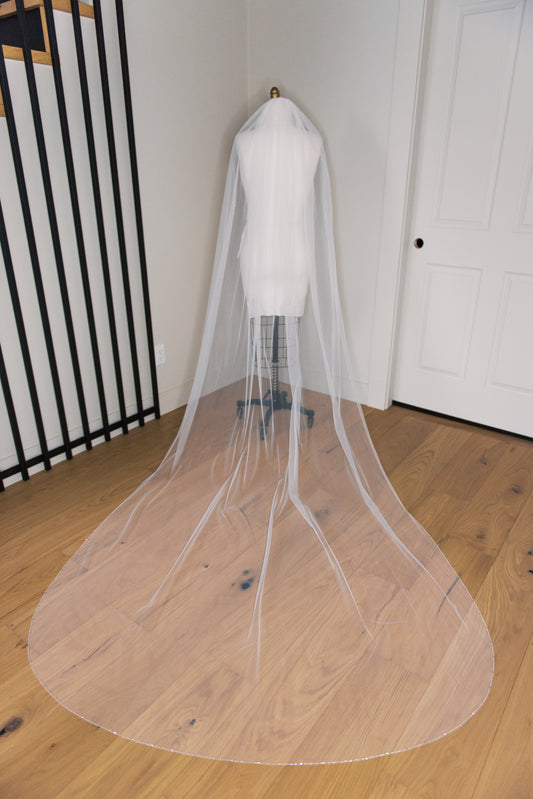 Marina Beaded Edge Veil with Comb