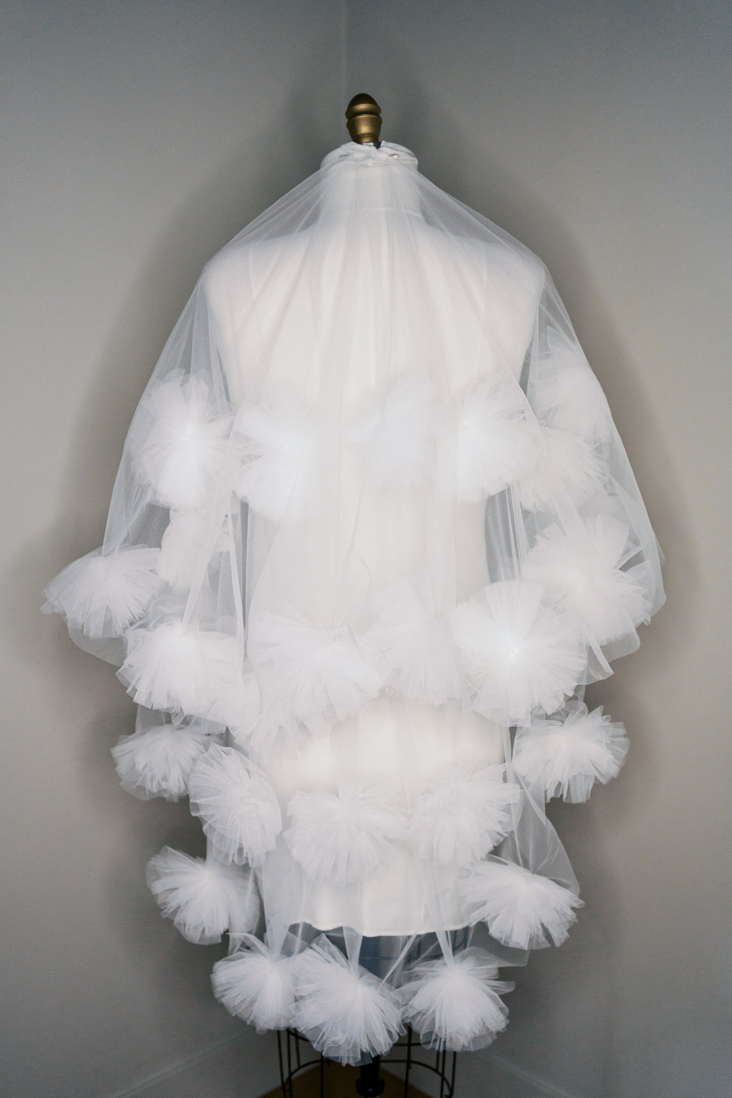 Winifred Organza Flower Drop Veil with Comb