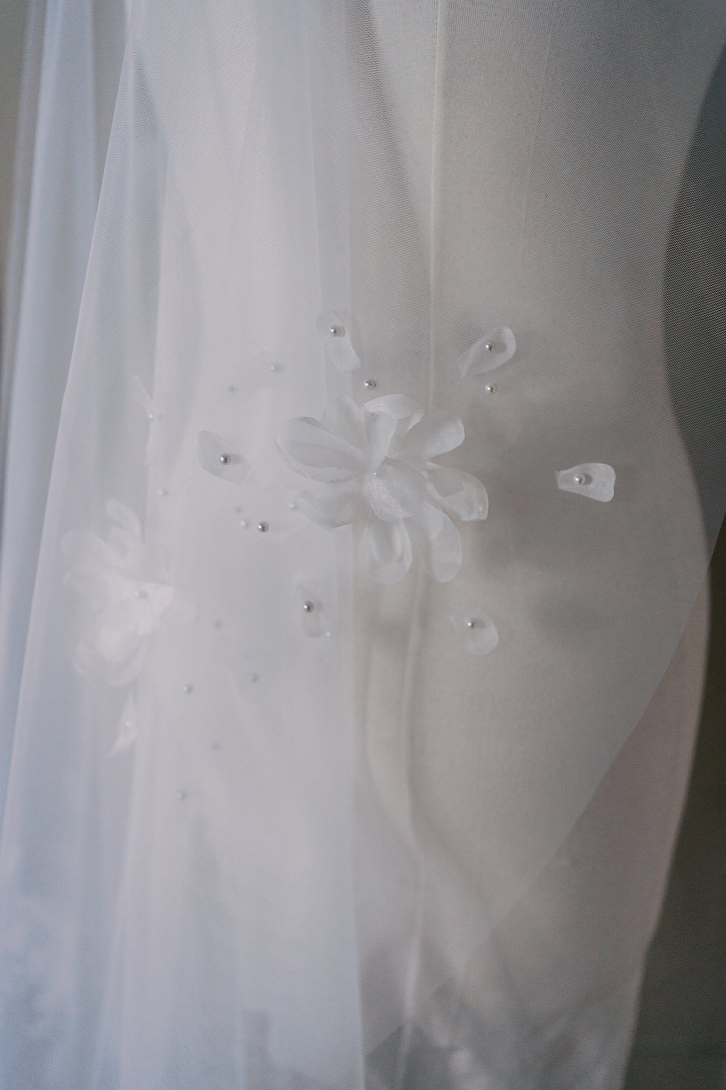 Eleanor Flower Cathedral Length Veil with Comb