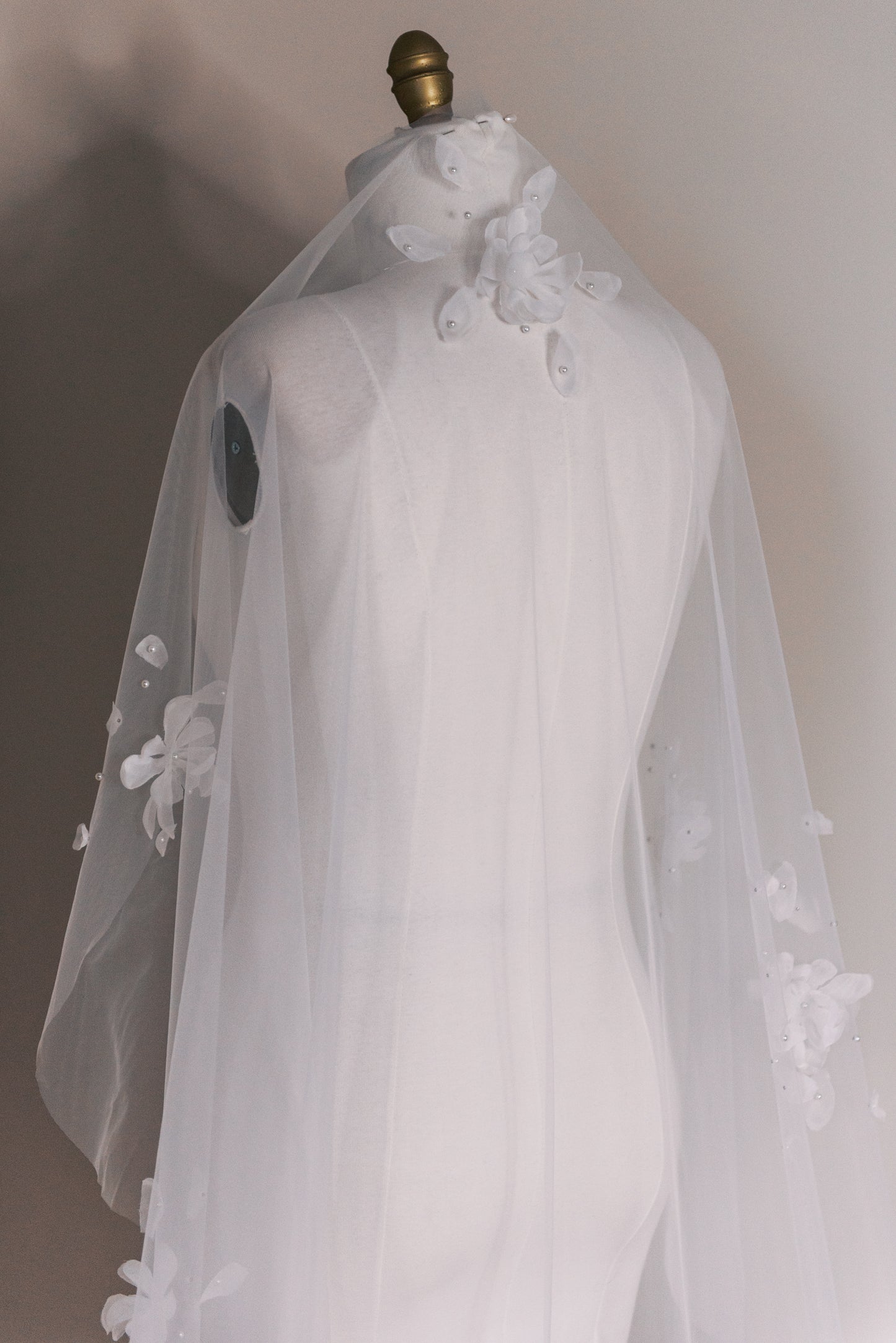 Eleanor Flower Cathedral Length Veil with Comb