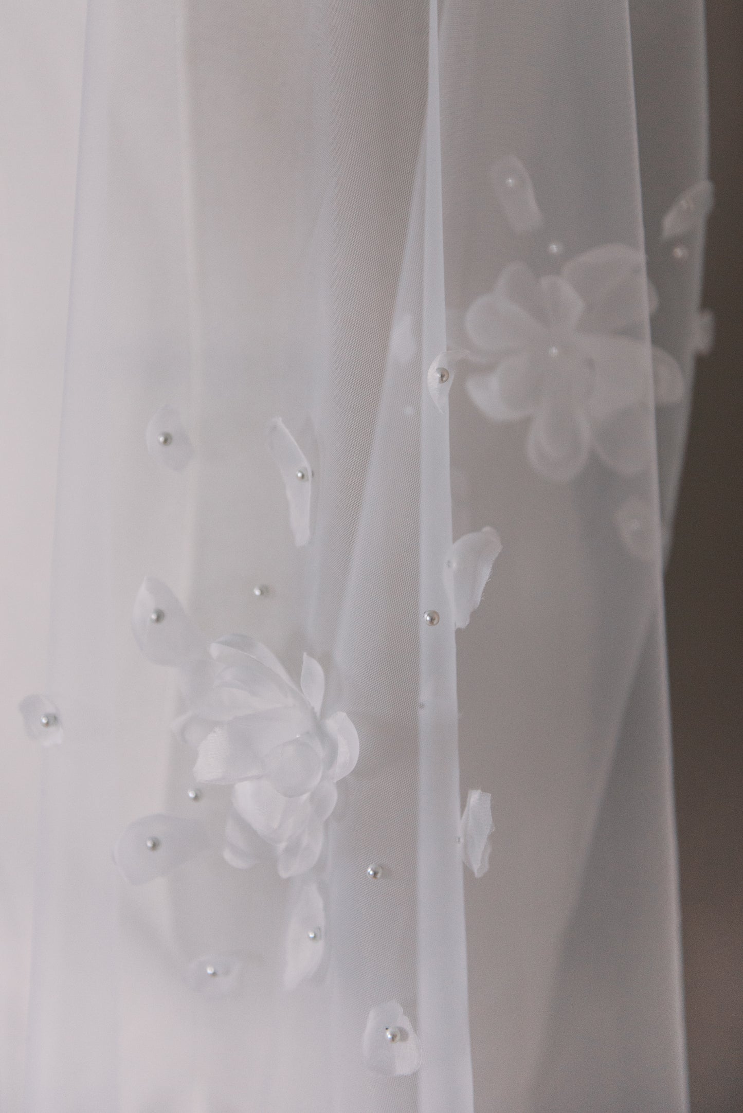 Eleanor Flower Cathedral Length Veil with Comb