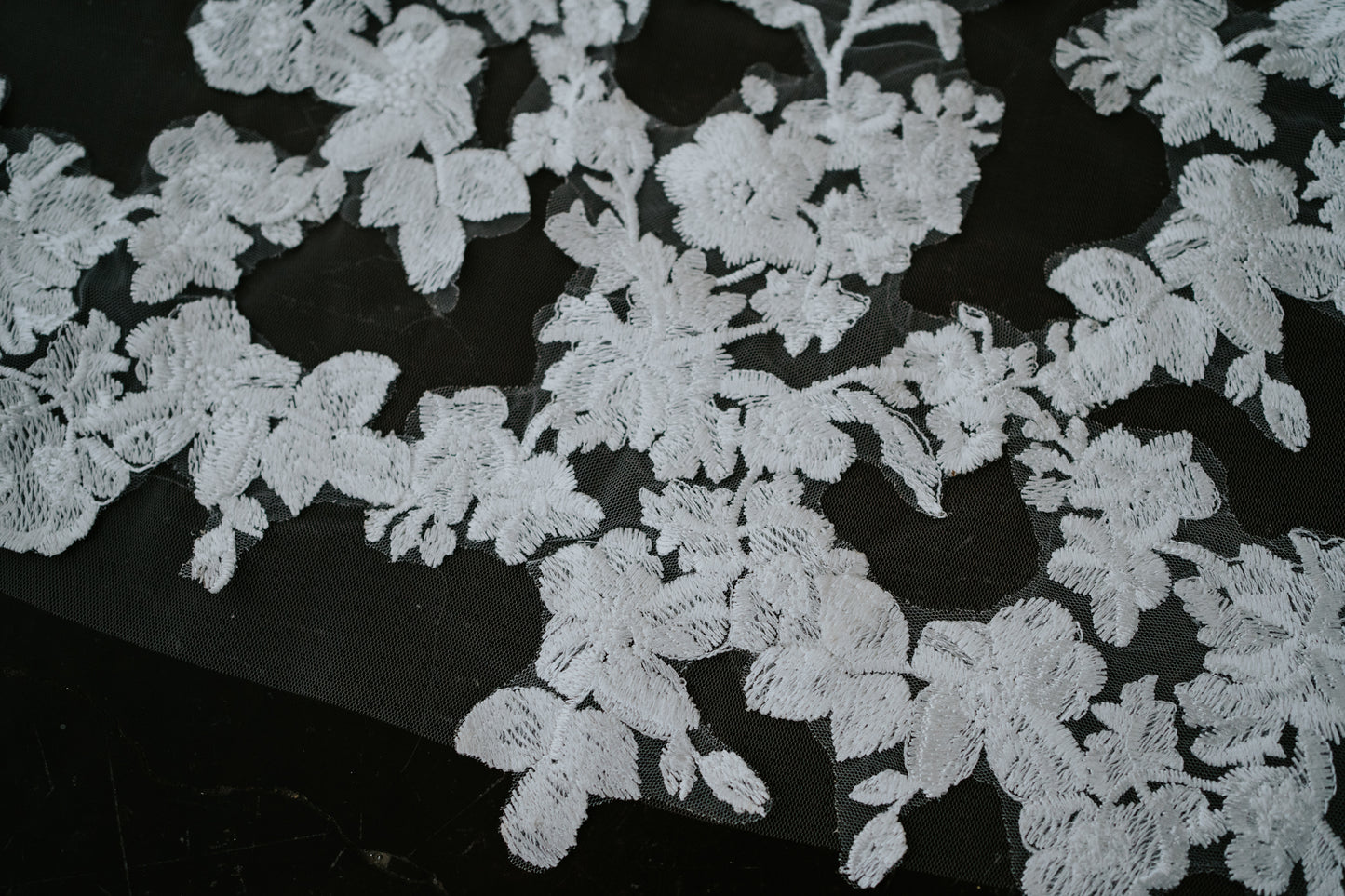 Tessa Cathedral Length Floral Lace Design Veil with Comb