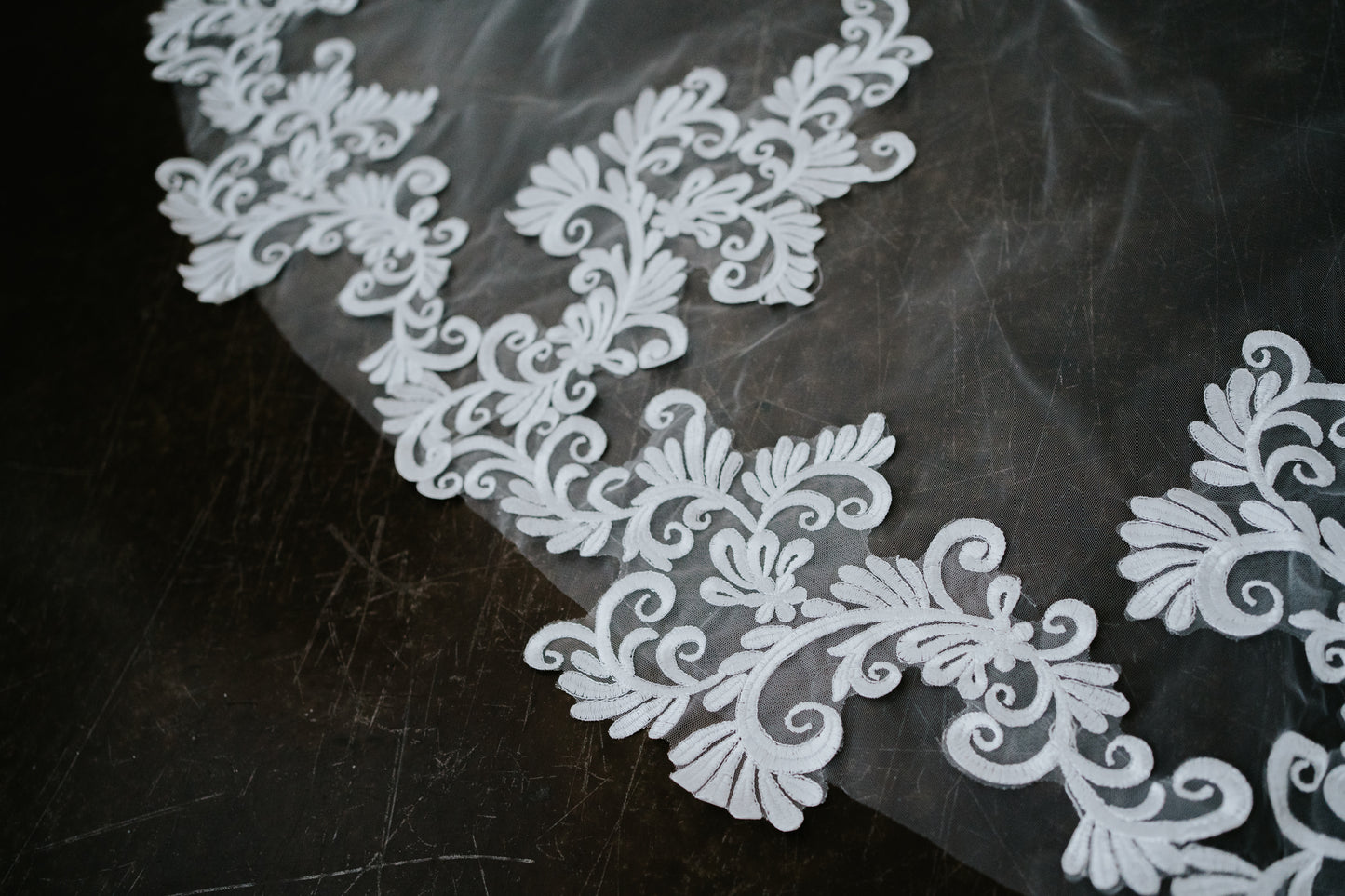Ronan Cathedral Length Lace Veil with Comb