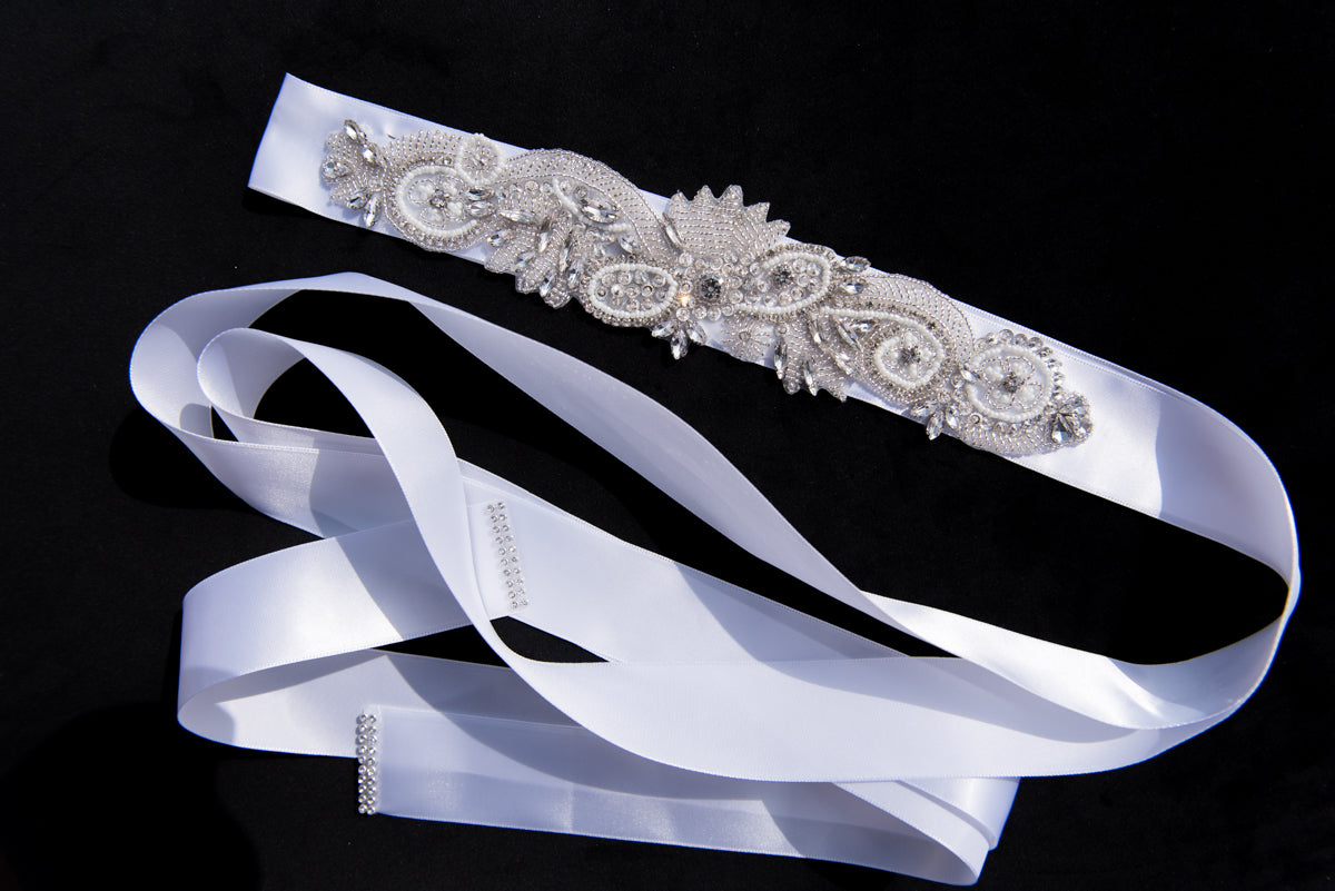 Canadian wedding accessories. Bridal sashes and belt accessories.
