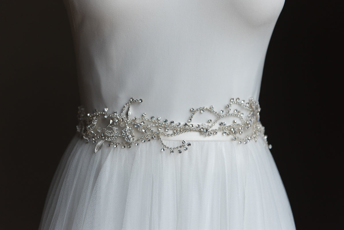 Canadian wedding accessories. Bridal sashes and belt accessories.