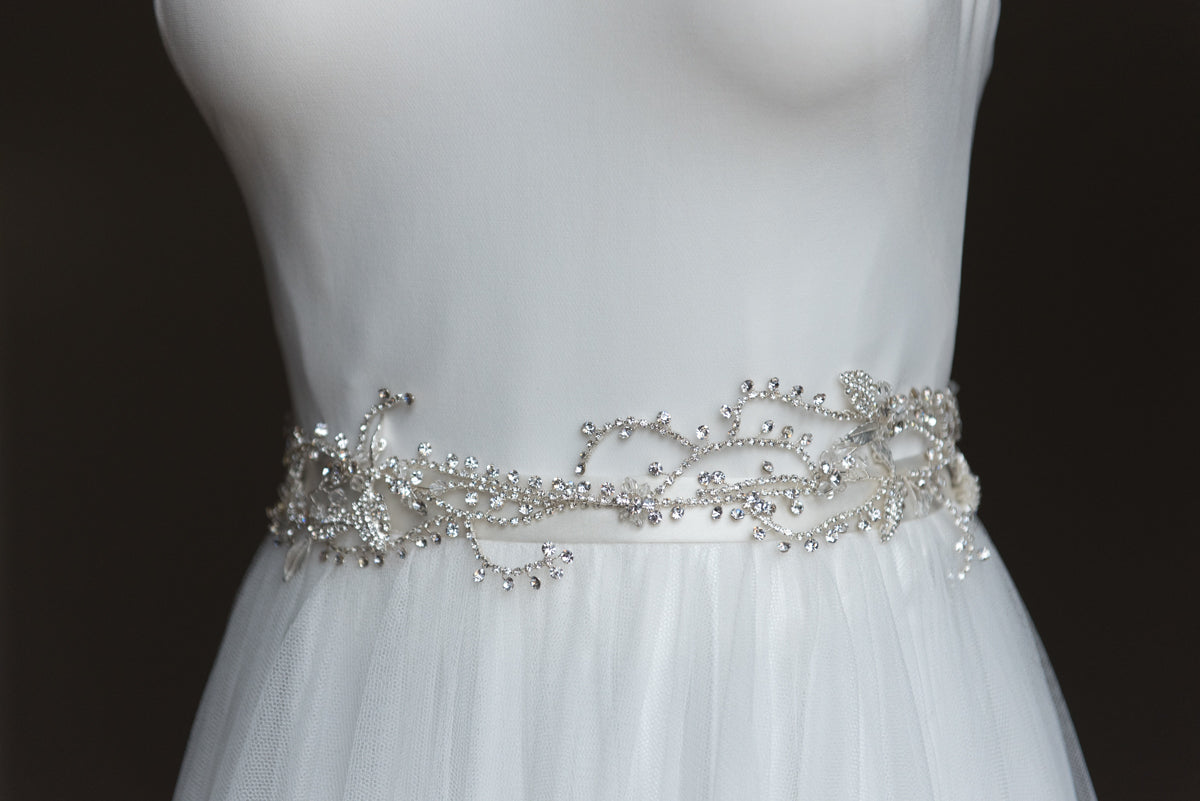 Canadian wedding accessories. Bridal sashes and belt accessories.