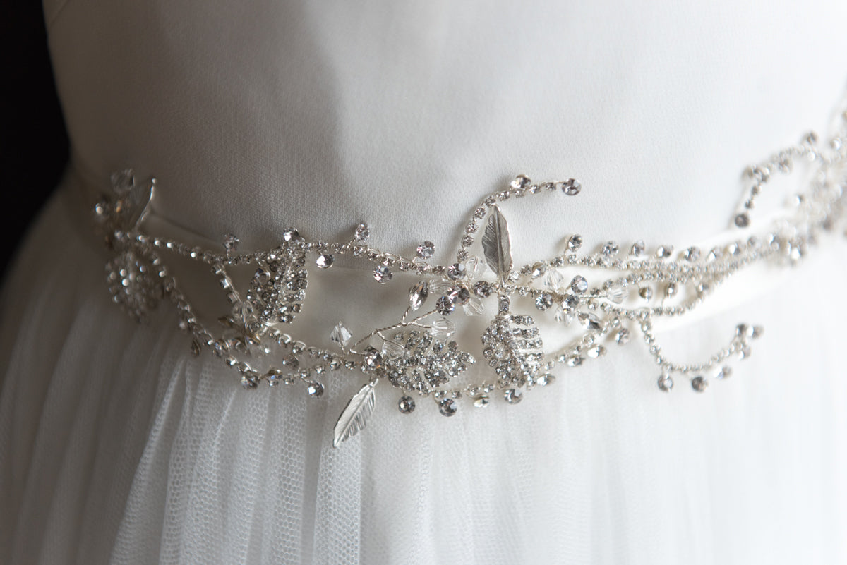 Canadian wedding accessories. Bridal sashes and belt accessories.