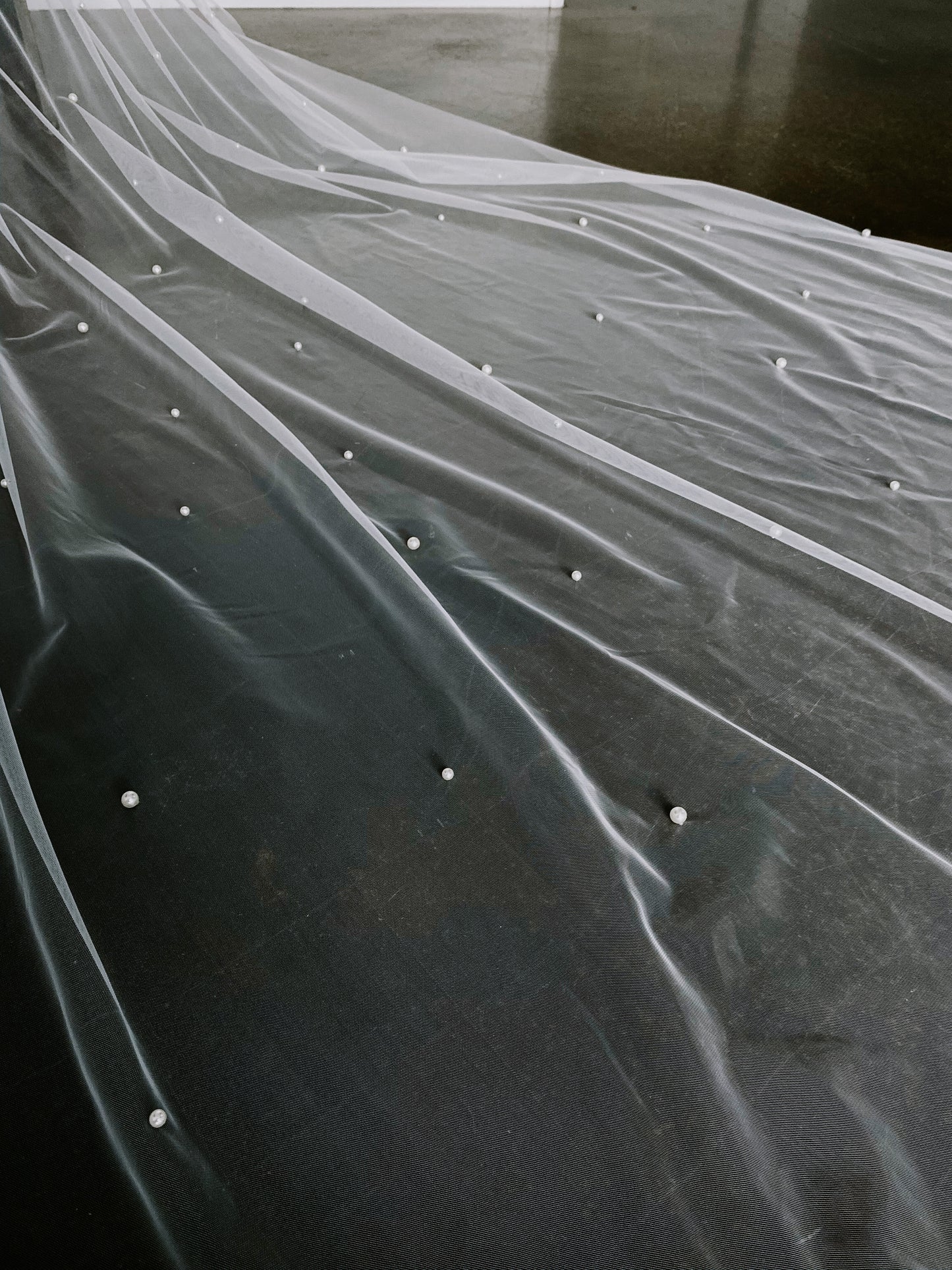 Hilton Cathedral Length Cascading Pearl Veil with Comb