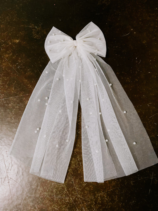 Prudence Pearl Studded Hair Bow