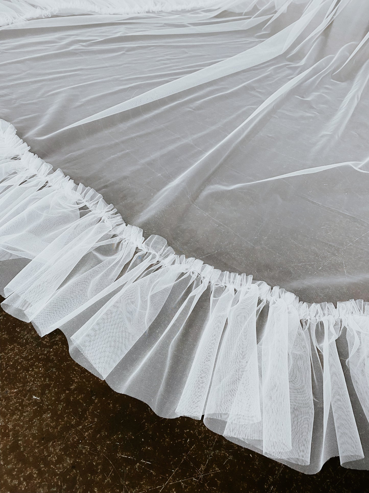 Diana Cathedral Length Ruffle Edge Veil with Comb