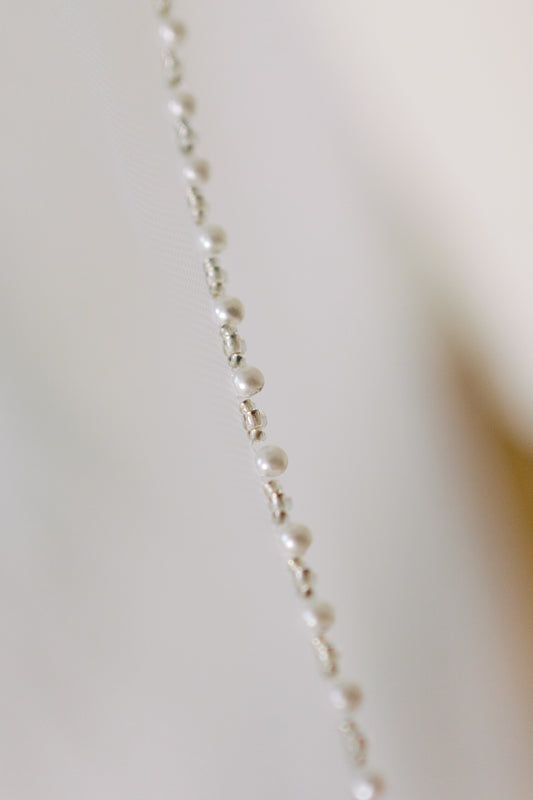 Tally Beaded Edge Veil with Comb