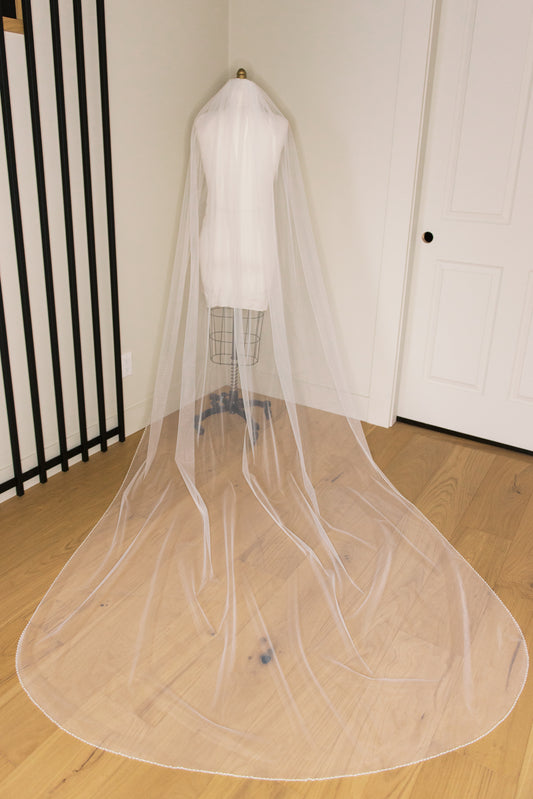 Tally Beaded Edge Veil with Comb