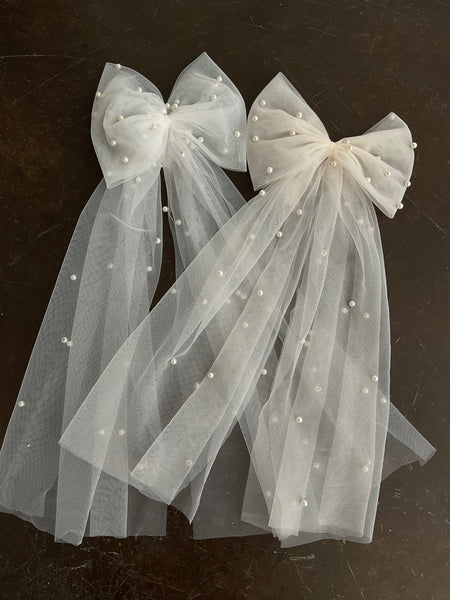 Pearl Hair Bow Bride Wedding Party – JUBILEE