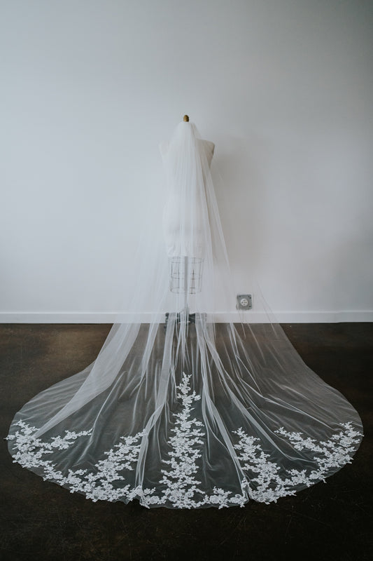 Cathedral Length Lace Veil with Comb