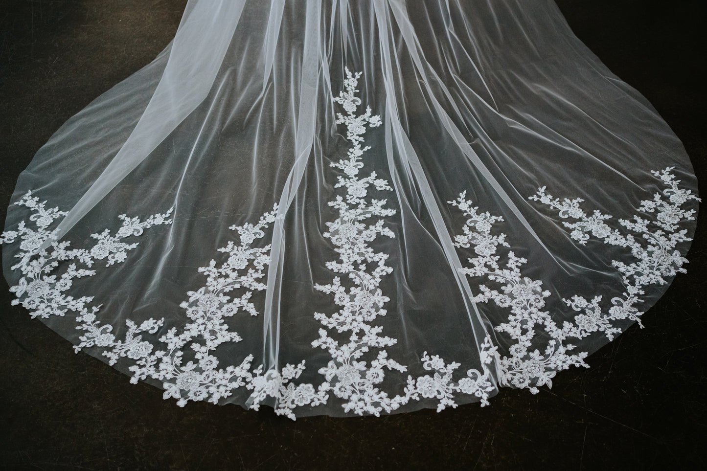 Cathedral Length Lace Veil with Comb
