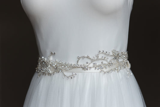 Canadian wedding accessories. Bridal sashes and belt accessories.
